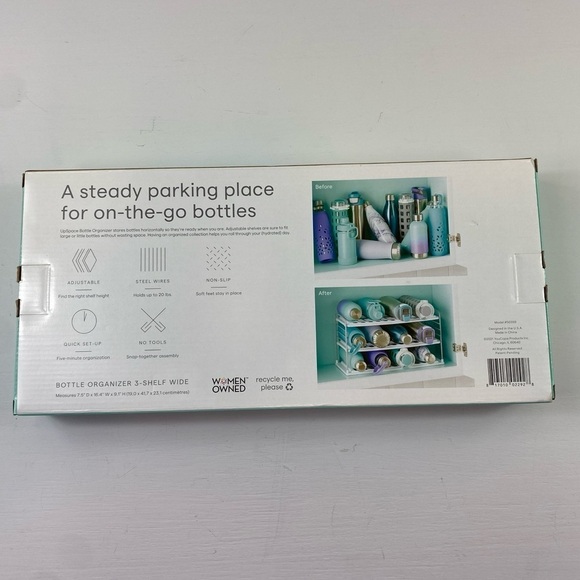 YouCopia UpSpace Water Bottle and Travel Mug Cabinet Organizer Storage NIB - Picture 2 of 6